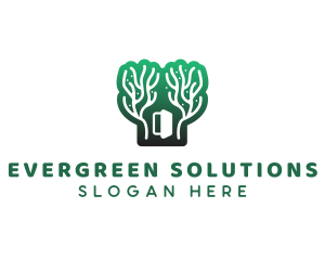 Green Gradient Forest Stroke logo design