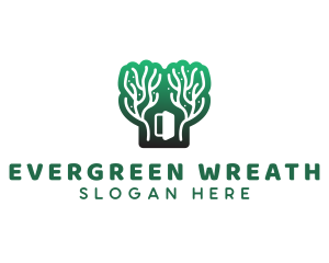 Green Gradient Forest Stroke logo design