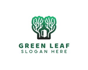 Green Gradient Forest Stroke logo design