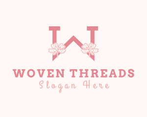 Pink Flowers Letter W logo design