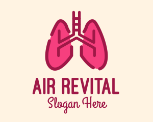 Pink Respiratory Lungs logo design