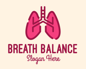 Pink Respiratory Lungs logo design