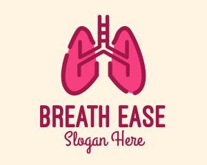 Pink Respiratory Lungs logo design