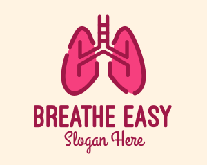 Pink Respiratory Lungs logo design