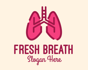 Pink Respiratory Lungs logo design