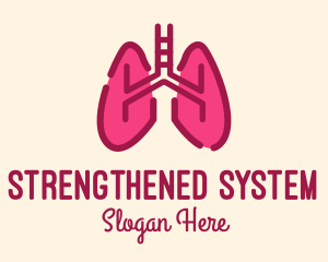 Pink Respiratory Lungs logo design