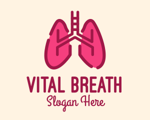 Pink Respiratory Lungs logo design