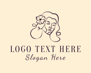 Flower Woman Face logo