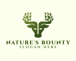 Natural Bull Leaf logo design