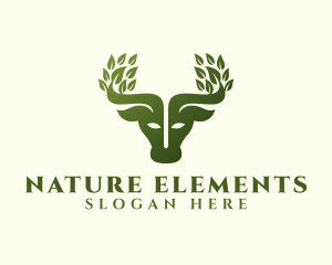 Natural Bull Leaf logo design