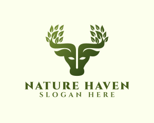 Natural Bull Leaf logo design