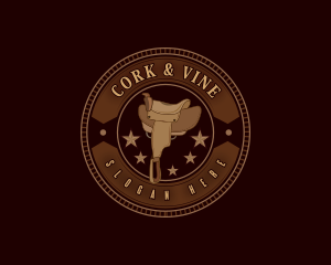 Western Cowboy Saddle logo design