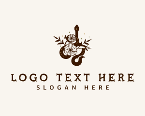 Snake Serpent Floral logo