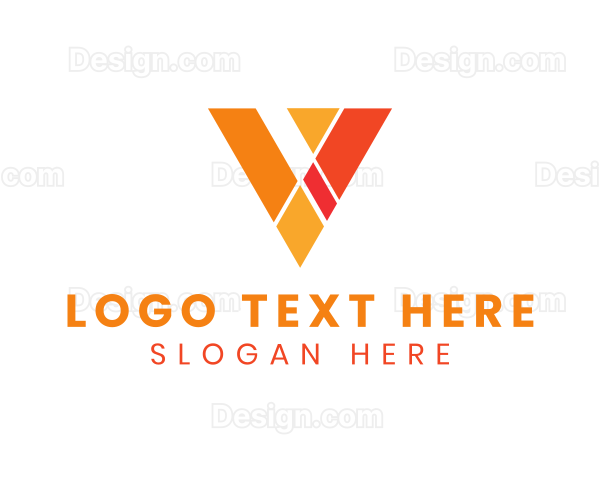 Geometric Architecture Letter V Logo