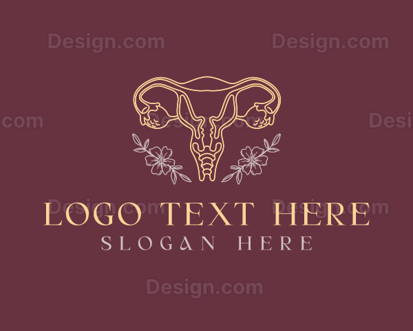 Floral Female Uterus Logo