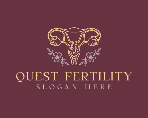 Floral Female Uterus logo design