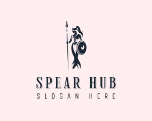 Spear Shield Heroine logo design