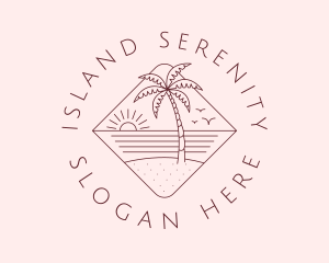 Island Shore Sunset logo design