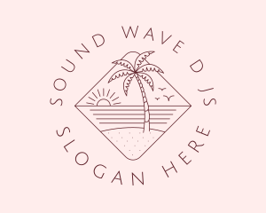 Island Shore Sunset logo design