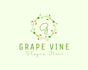 Grape Plant Organic Leaf  logo design