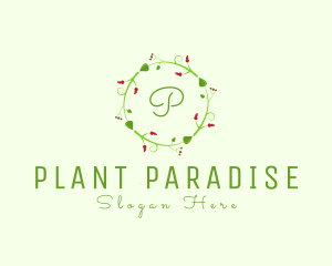 Grape Plant Organic Leaf  logo design