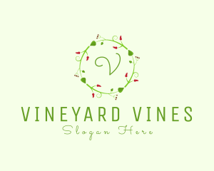 Grape Plant Organic Leaf  logo design