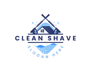 Power Washing Home Clean logo design