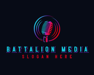 Microphone Podcast Radio logo design