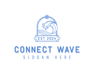 Resort Sea Wave logo design