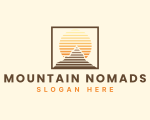 Mountain Adventure Sunset logo design