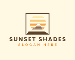 Mountain Adventure Sunset logo design