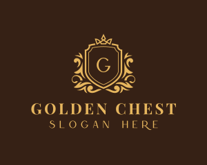 Golden Crown Shield logo design