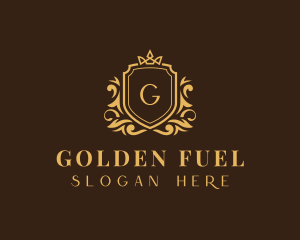 Golden Crown Shield logo design