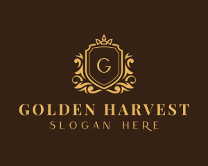 Golden Crown Shield logo design