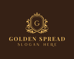 Golden Crown Shield logo design