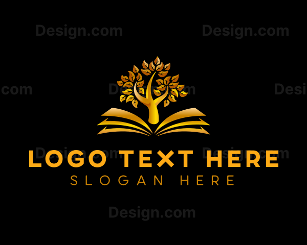 Book Wood Tree Logo