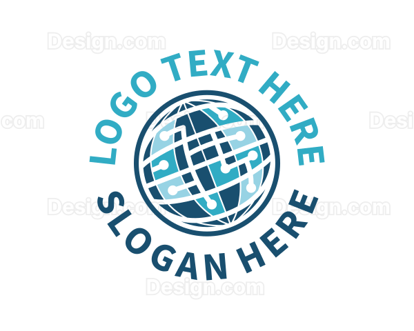 Digital Sphere Globe Logo