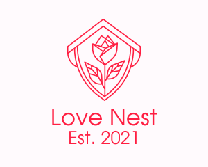 Rose Crest Line Art  logo design