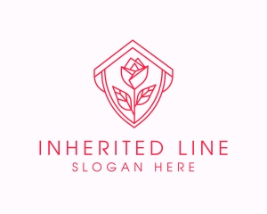 Rose Crest Line Art  logo design