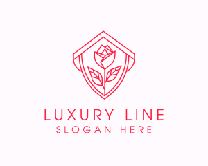 Rose Crest Line Art  logo design