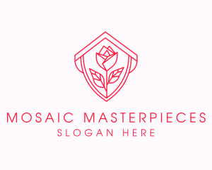 Rose Crest Line Art  logo design