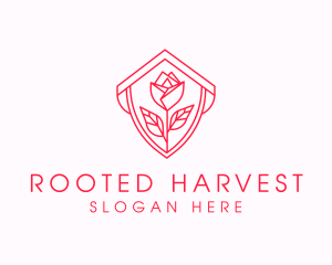 Rose Crest Line Art  logo design