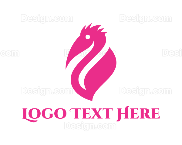 Pink Pelican Leaf Logo