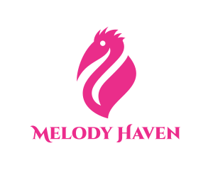 Pink Pelican Bird logo
