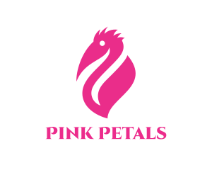 Pink Pelican Bird logo design