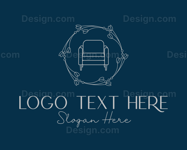 Floral Wreath Sofa Furniture Logo