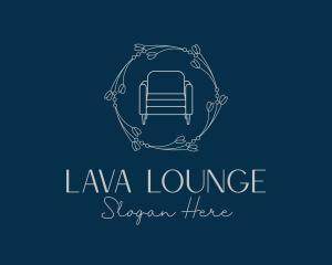 Floral Wreath Sofa Furniture logo design