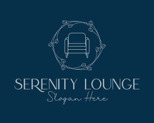 Floral Wreath Sofa Furniture logo design