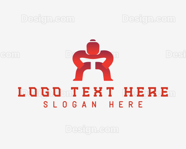 Sumo Wrestler Athlete Logo