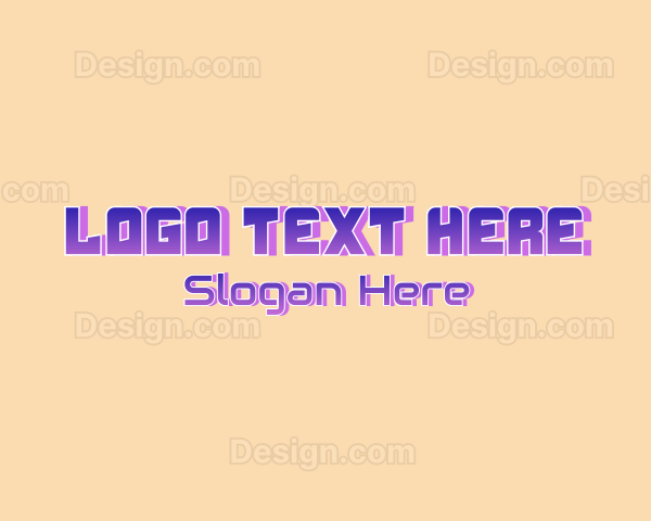 Purple Gradient Gamer Wordmark Logo